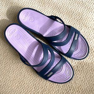 Crocs Patricia Sandal SIZE 9 Navy/Lavender